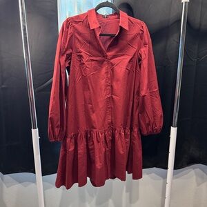 Express Burgundy Long Sleeve Dress